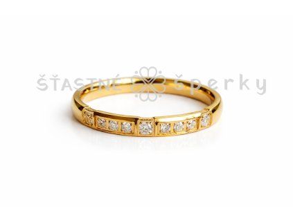 Ocelový pozlacený prsten Eternity romance