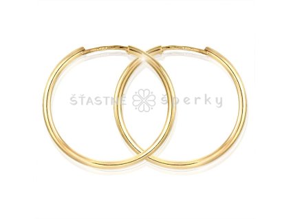 Zlaté kruhy hladké 17 mm