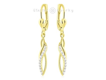 Zlaté visací elegantní náušnice