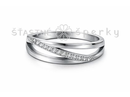 Ocelový prsten zkřížená záře