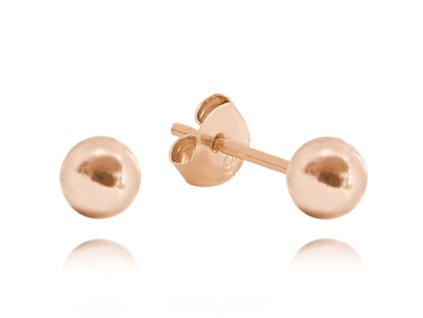 Rose gold stříbrné náušnice KULIČKY 5 mm