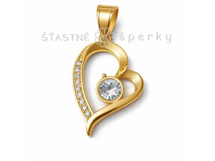 Ocelové pozlacené srdíčko