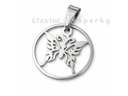 Ocelový přívěsek motýl