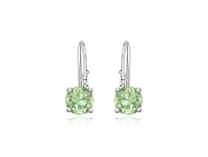 Stříbrné náušnice světle zelené LEA