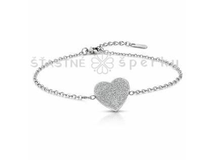 Ocelový náramek srdce štěstí
