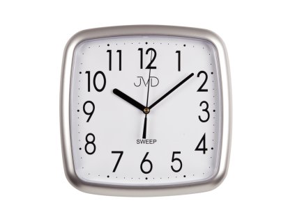 Hranaté hodiny JVD stříbrné
