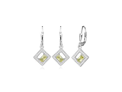 Stříbrné náušnice Lemon Square