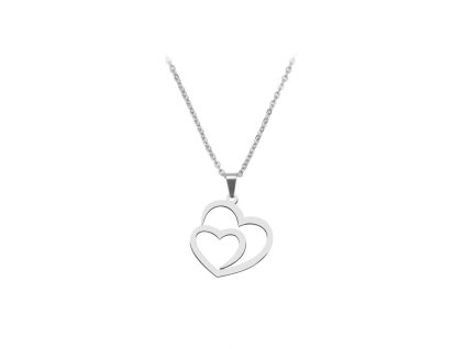 Stříbrné dvojité srdíčko