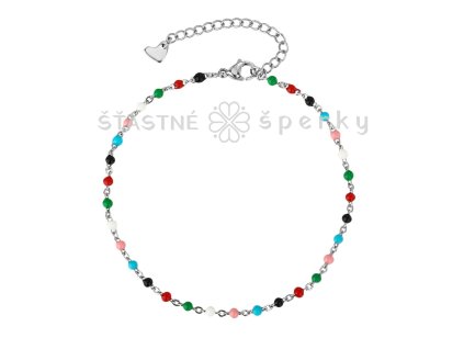 Ocelový náramek s barevnými korálky
