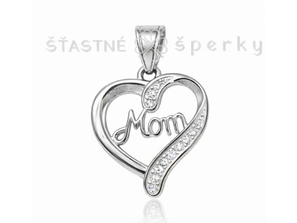 Ocelový přívěsek srdíčko Máma