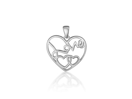 Stříbrné srdíčko LOVE