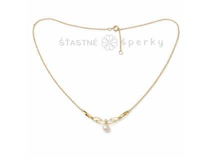 Zlatý náhrdelník s perlou