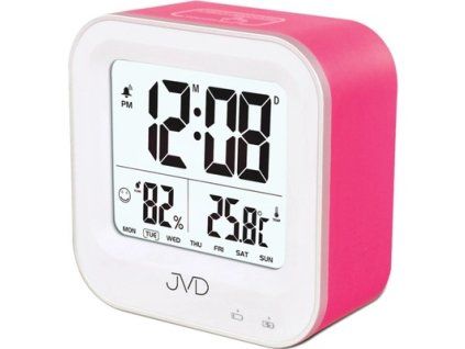 Růžový svítící budík JVD
