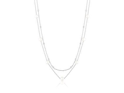 Stříbrný náhrdelník perlová hravost