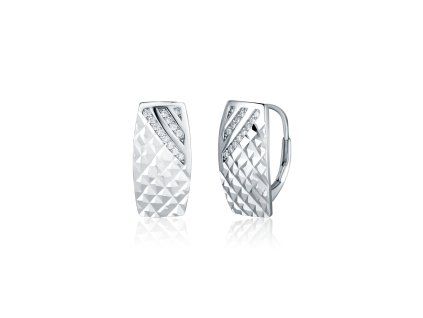 Stříbrné náušnice ledový krystal