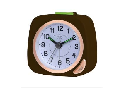 Jednoduchý budík JVD hnědý