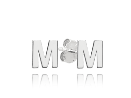 Stříbrné náušnice písmeno "M"