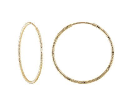 Zlaté náušnice Kruhy broušené Ø 35 mm