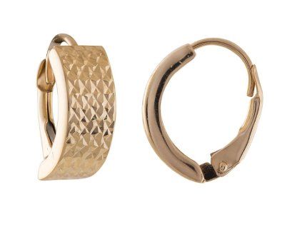 Zlaté náušnice s diamantovým vzorem