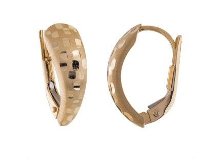 Zlaté náušnice mat a lesk