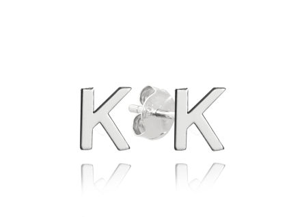 Stříbrné náušnice písmeno "K"
