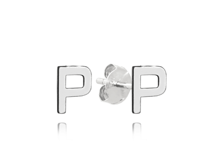 Stříbrné náušnice písmeno "P"