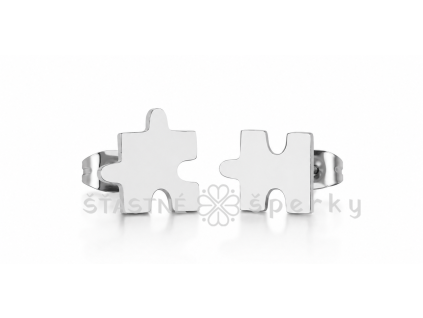 Ocelové náušnice puzzle
