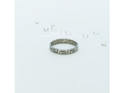 Ocelový prsten řecký vzor