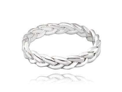 Stříbrný pletený prsten