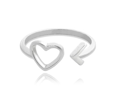 Stříbrný prsten srdce