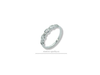 Ocelový prsten se srdíčky