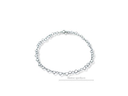 Stříbrný náramek srdíčkový na nohu