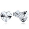 Decentní stříbrné náušnice srdíčka se zirkony