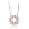 Luxusní rose gold stříbrný náhrdelník kroužek s bílými zirkony