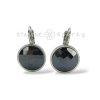 Ocelové náušnice keramika černá kulaté