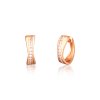 Rose golf náušnice kruhy se zirkony