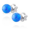 Stříbrné opálové náušnice modré šroubek