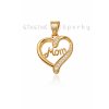 Ocelové pozlacené srdíčko máma
