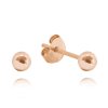 Rose gold stříbrné náušnice KULIČKY MALÉ 3 mm