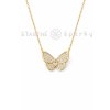 Ocelový pozlacený náhrdelník motýl