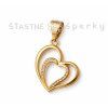 Ocelové pozlacené srdíčko dvojité