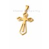 Ocelový pozlacený křížek dvojitý