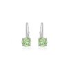 Stříbrné náušnice světle zelené LEA