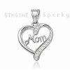 Ocelový přívěsek srdíčko Máma