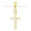 Zlatý drobný kříž se zirkony