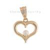 Zlatý přívěsek srdce s perlou