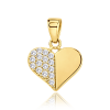 Decentní zlatý přívěs srdce se zirkony