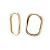 Zlaté oválné náušnice kruhy lehce zatočené