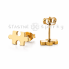 Ocelové náušnice puzzle pozlacené