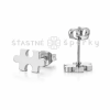Ocelové náušnice puzzle stříbrné